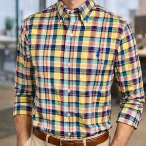 Polo Ralph Lauren Plaid Oxford Shirt Men’s Size M Classic Fit Like New